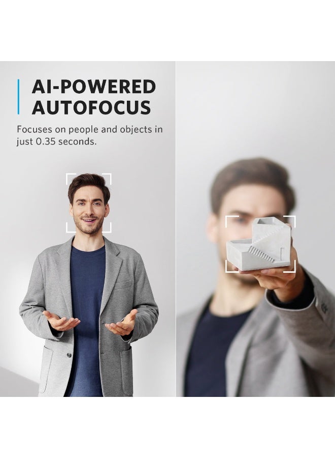 Anker PowerConf C302 Smart Full HD Webcam, AI-Powered Framing & Autofocus, 2K Webcam with Noise-Cancelling Microphones, Adjustable FoV, HDR, 30 FPS, Low-Light Correction, Streaming - Image 3